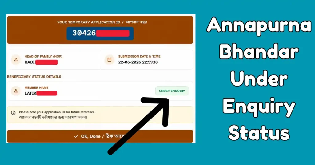Annapurna Bhandar Under Enquiry Status
