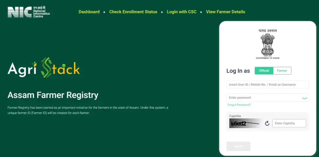 Farmer Registry Assam Online Registration 2